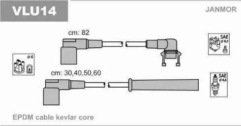 Janmor VLU14 - Ignition Cable Kit autospares.lv