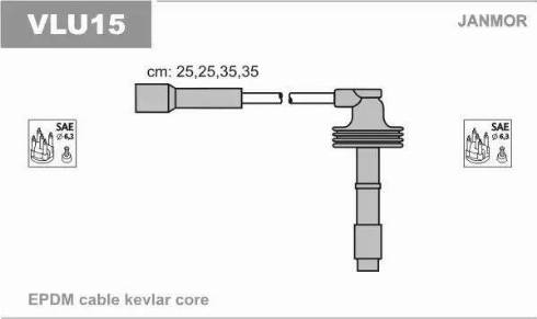 Janmor VLU15 - Ignition Cable Kit autospares.lv