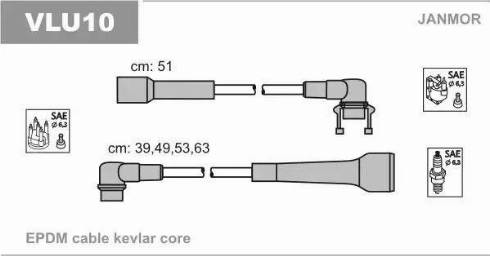 Janmor VLU10 - Ignition Cable Kit autospares.lv