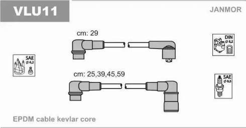 Janmor VLU11 - Ignition Cable Kit autospares.lv