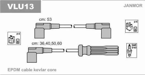 Janmor VLU13 - Ignition Cable Kit autospares.lv