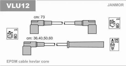 Janmor VLU12 - Ignition Cable Kit autospares.lv