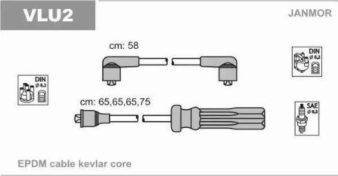 Janmor VLU2 - Ignition Cable Kit autospares.lv