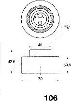 Japanparts BE-106 - Tensioner, timing belt autospares.lv