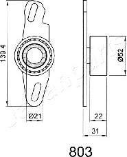 Japanparts BE-803 - Tensioner, timing belt autospares.lv