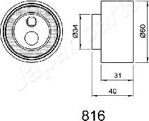 Japanparts BE-816 - Tensioner, timing belt autospares.lv