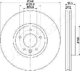 Japanparts DI-0954 - Brake Disc autospares.lv