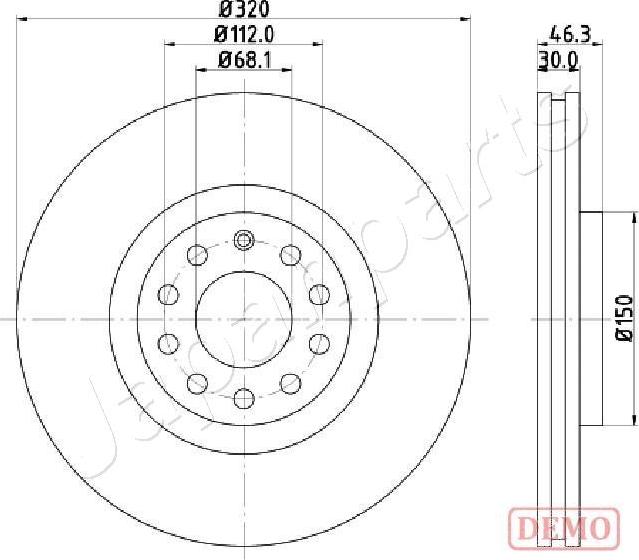 Japanparts DI-0909C - Brake Disc autospares.lv