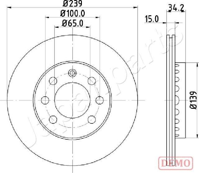 Japanparts DI-0904C - Brake Disc autospares.lv