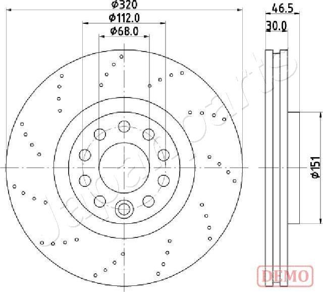 Japanparts DI-0913C - Brake Disc autospares.lv