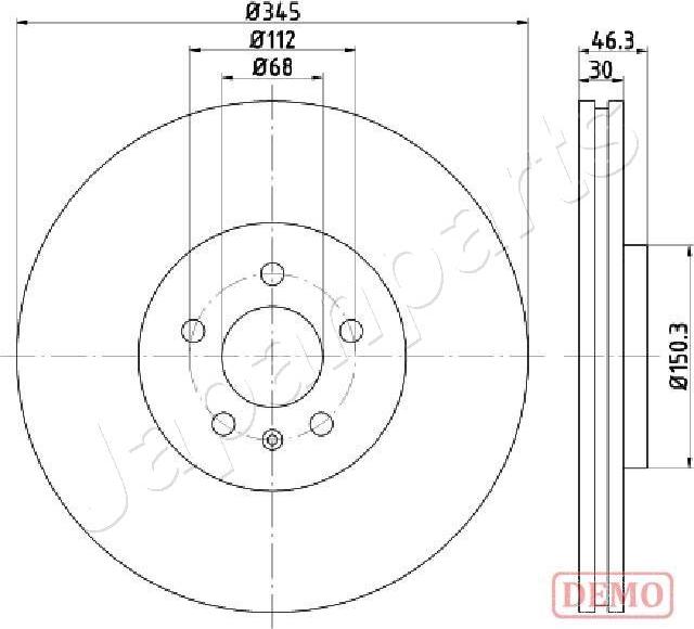 Japanparts DI-0912C - Brake Disc autospares.lv