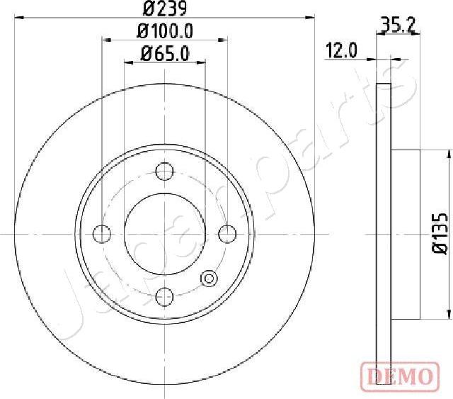 Japanparts DI-0938C - Brake Disc autospares.lv