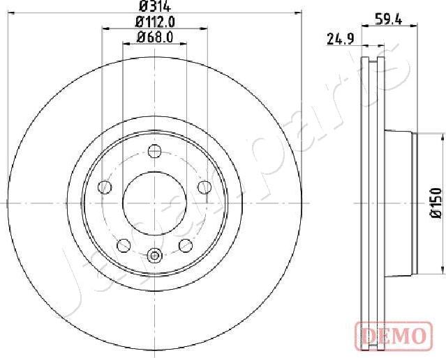 Japanparts DI-0927C - Brake Disc autospares.lv