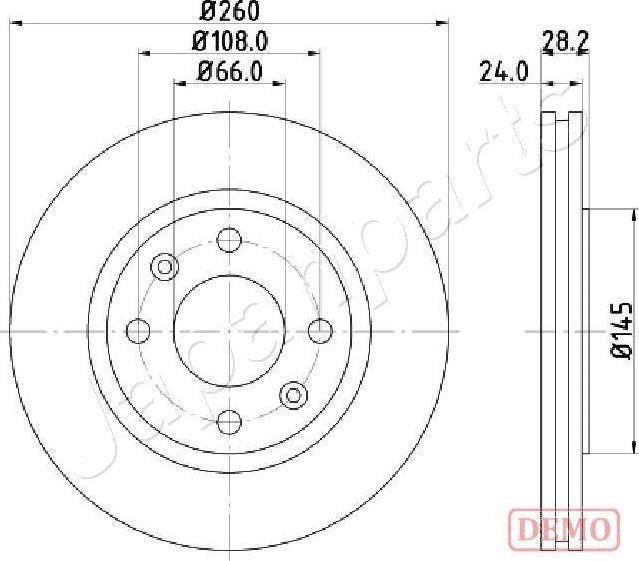 Japanparts DI-0632C - Brake Disc autospares.lv