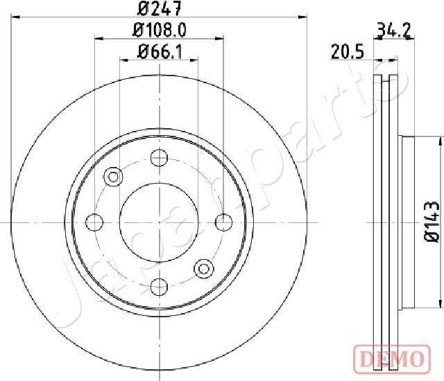 Japanparts DI-0628C - Brake Disc autospares.lv