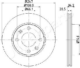 Japanparts DI-0628 - Brake Disc autospares.lv