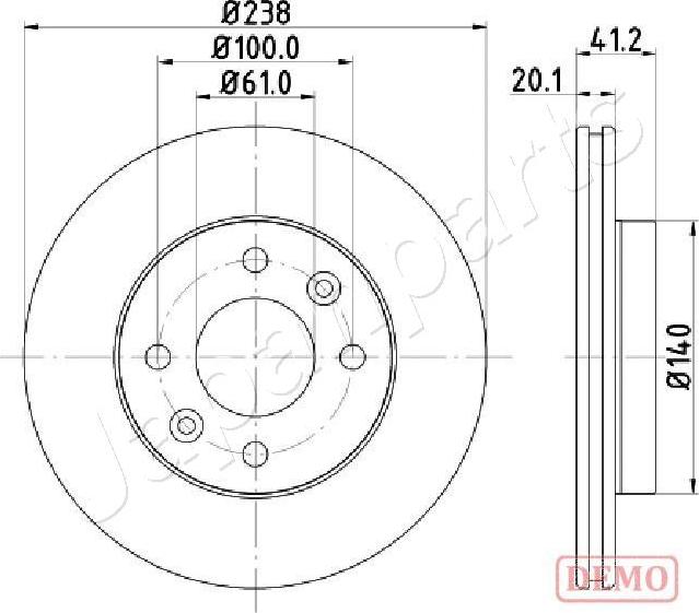 Japanparts DI-0708C - Brake Disc autospares.lv