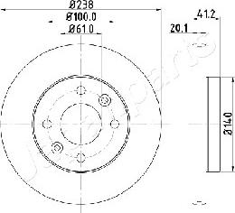 Japanparts DI-0708 - Brake Disc autospares.lv