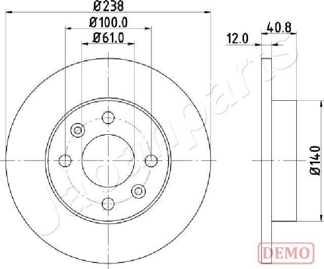 Japanparts DI-0714C - Brake Disc autospares.lv