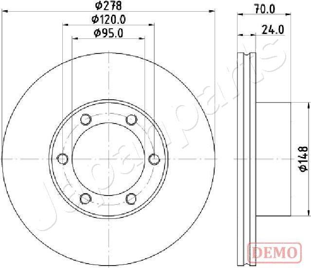 Japanparts DI-0715C - Brake Disc autospares.lv