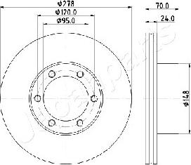 Japanparts DI-0715 - Brake Disc autospares.lv