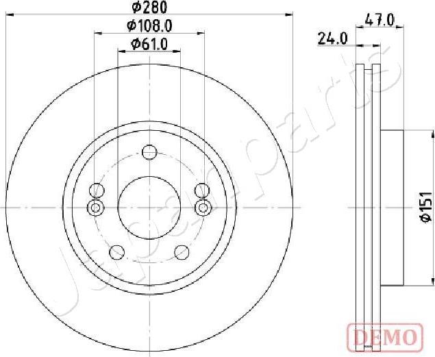 Japanparts DI-0711C - Brake Disc autospares.lv