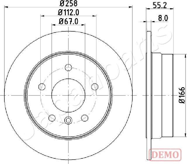 Japanparts DP-0500C - Brake Disc autospares.lv