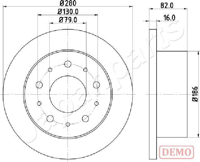 Japanparts DP-0611C - Brake Disc autospares.lv