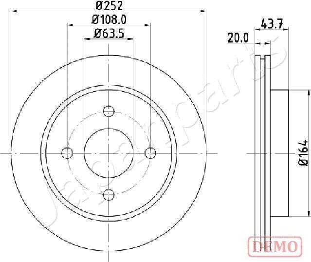 Japanparts DP-0308C - Brake Disc autospares.lv