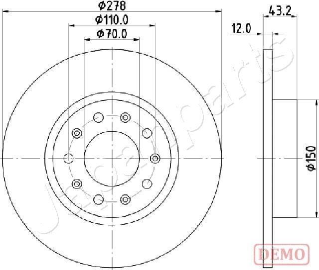 Japanparts DP-0204C - Brake Disc autospares.lv