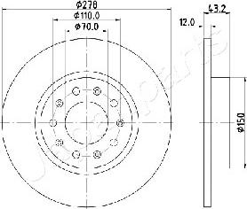 Japanparts DP-0204 - Brake Disc autospares.lv