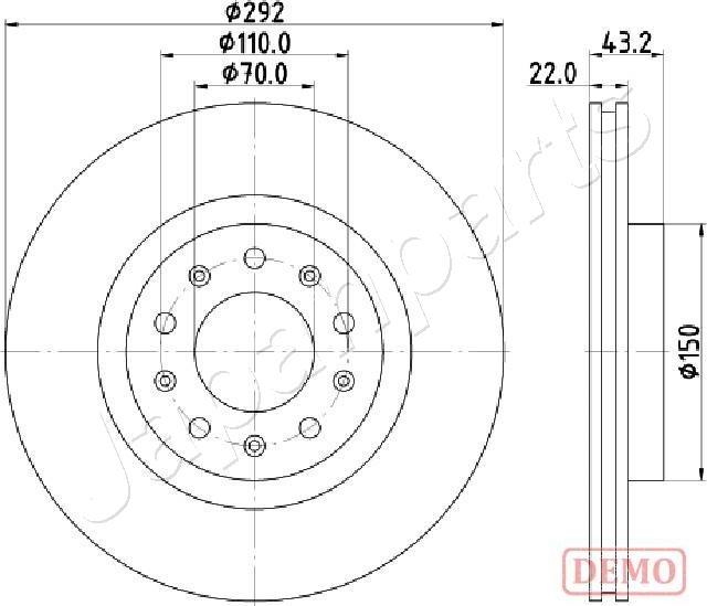 Japanparts DP-0205C - Brake Disc autospares.lv