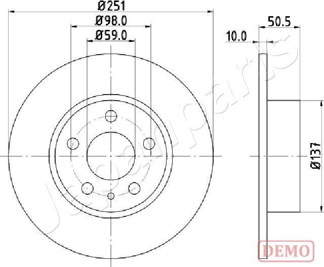 Japanparts DP-0202C - Brake Disc autospares.lv
