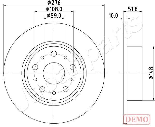 Japanparts DP-0207C - Brake Disc autospares.lv