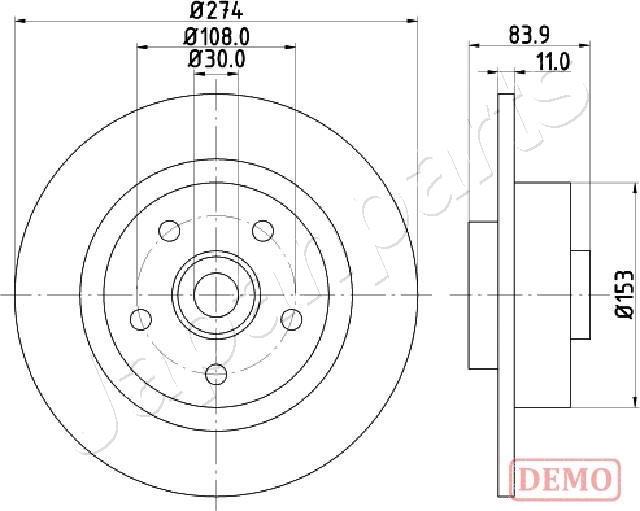 Japanparts DP-0704C - Brake Disc autospares.lv