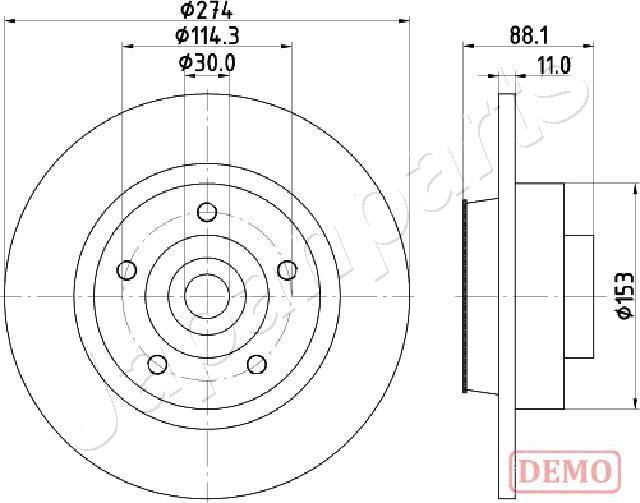 Japanparts DP-0705C - Brake Disc autospares.lv