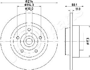 Japanparts DP-0705 - Brake Disc autospares.lv