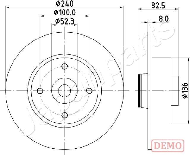 Japanparts DP-0712C - Brake Disc autospares.lv