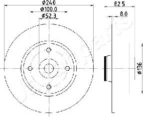 Japanparts DP-0712 - Brake Disc autospares.lv