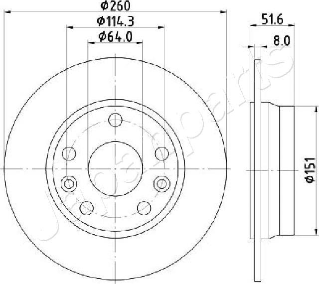 Japanparts DP-135C - Brake Disc autospares.lv