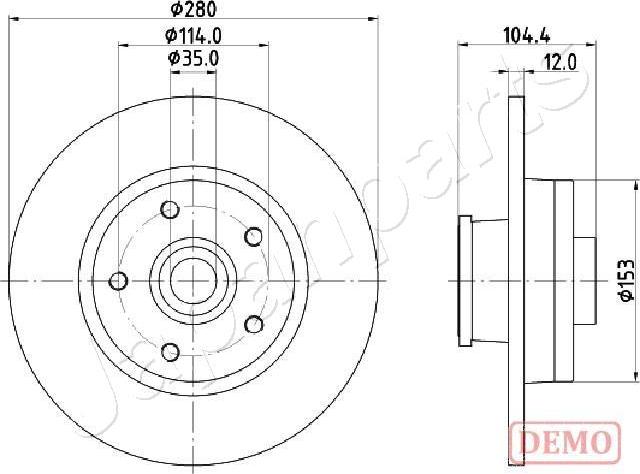 Japanparts DP-132C - Brake Disc autospares.lv