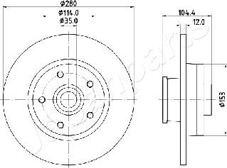 Japanparts DP-132 - Brake Disc autospares.lv