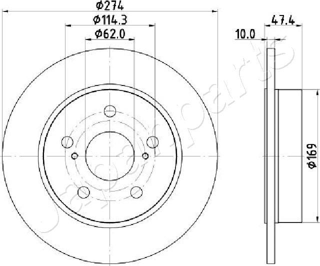 Japanparts DP-274C - Brake Disc autospares.lv