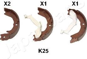 Japanparts GF-K25AF - Brake Shoe Set, parking brake autospares.lv