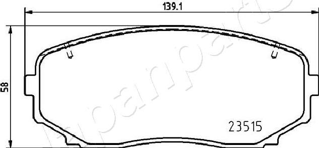 Japanparts PA-531AF - Brake Pad Set, disc brake autospares.lv