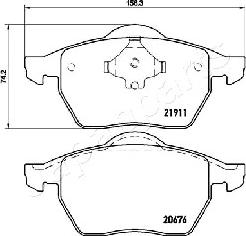 Japanparts PA-0941AF - Brake Pad Set, disc brake autospares.lv