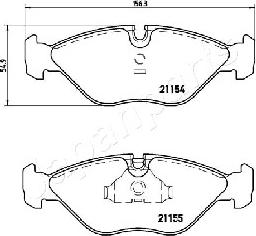 Japanparts PA-0414AF - Brake Pad Set, disc brake autospares.lv