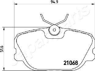 Japanparts PA-0415AF - Brake Pad Set, disc brake autospares.lv