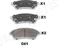 Japanparts PA-041AF - Brake Pad Set, disc brake autospares.lv