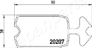 Japanparts PA-0648AF - Brake Pad Set, disc brake autospares.lv